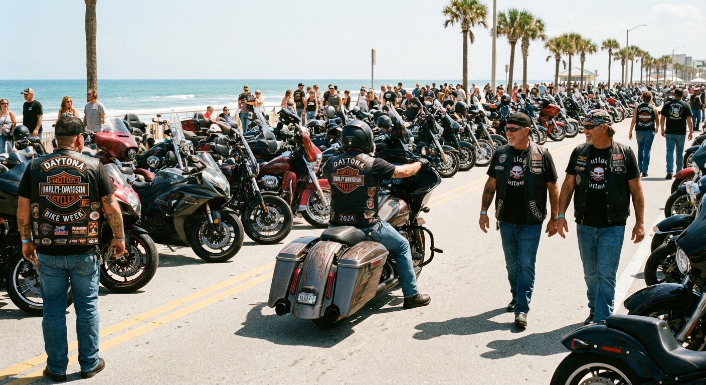 Branded riders at Daytona Bike Week