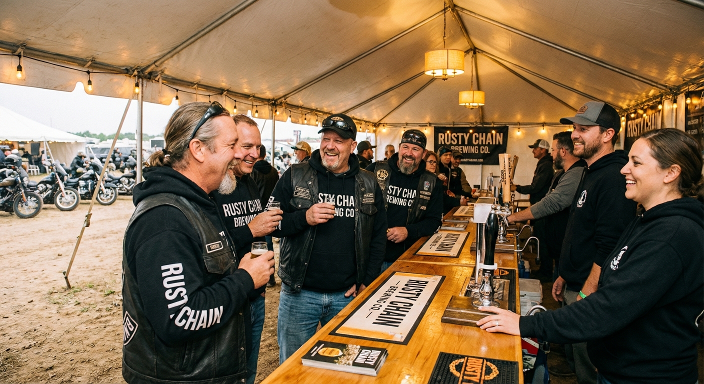 Branded motorcycle vest detail